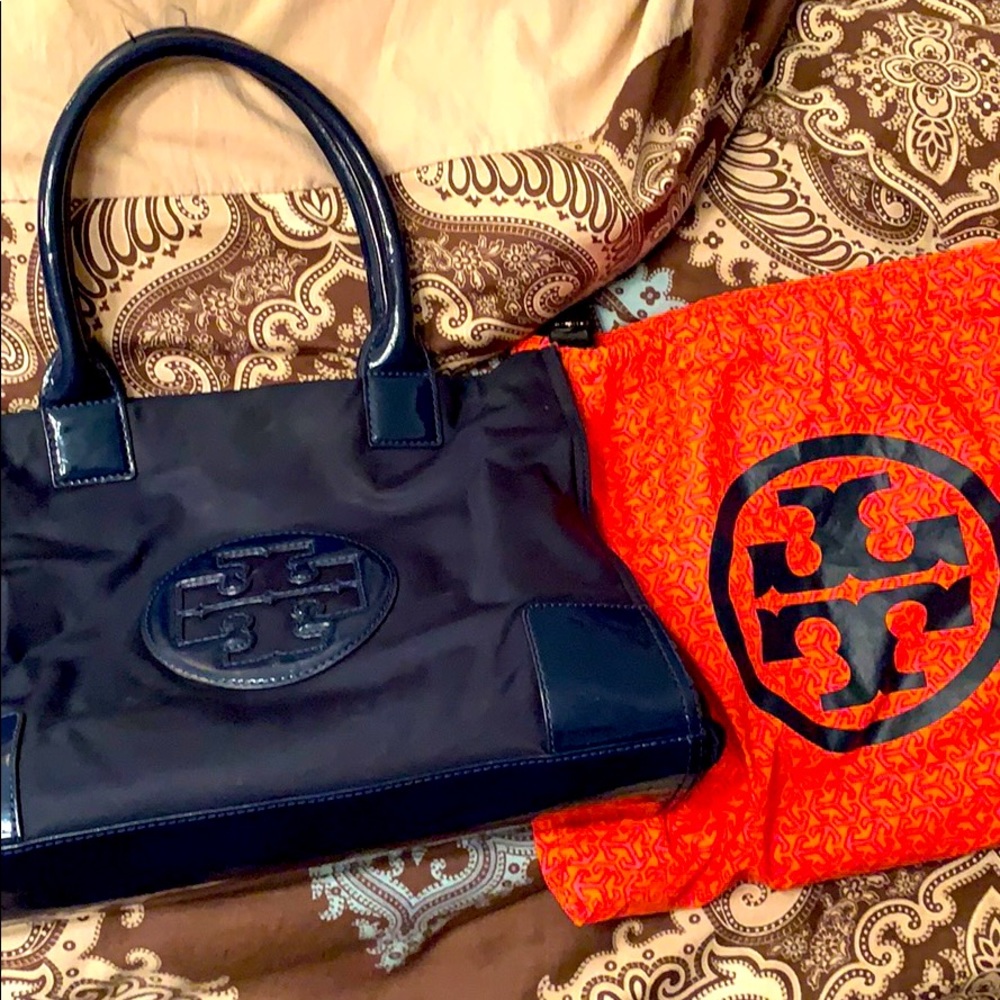 Tory Burch mini nylon navy tote